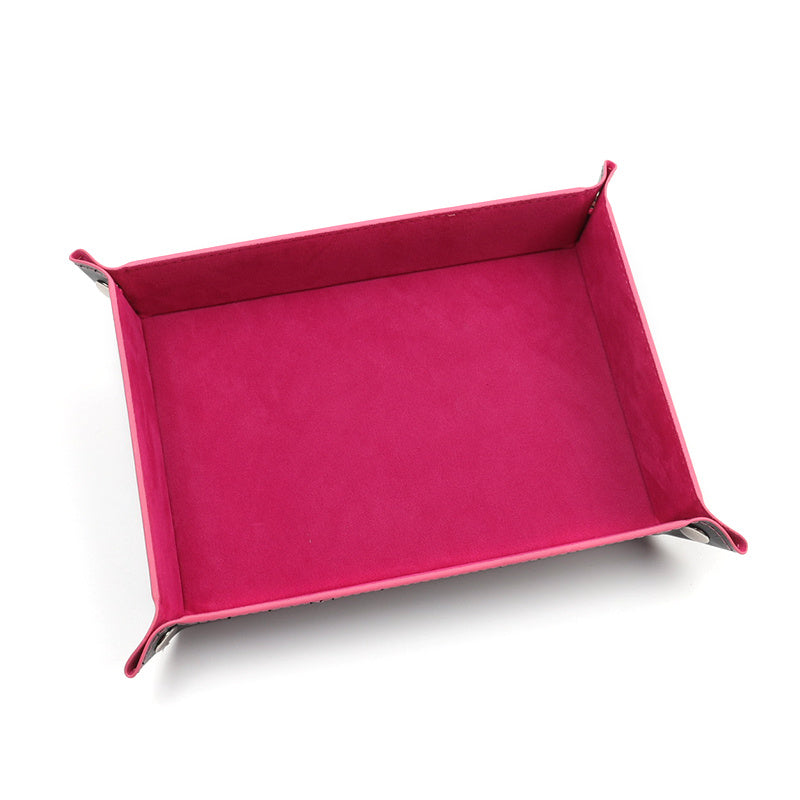 Flannel Dice Plate Rectangular Four-corner Folding Game Storage Tray