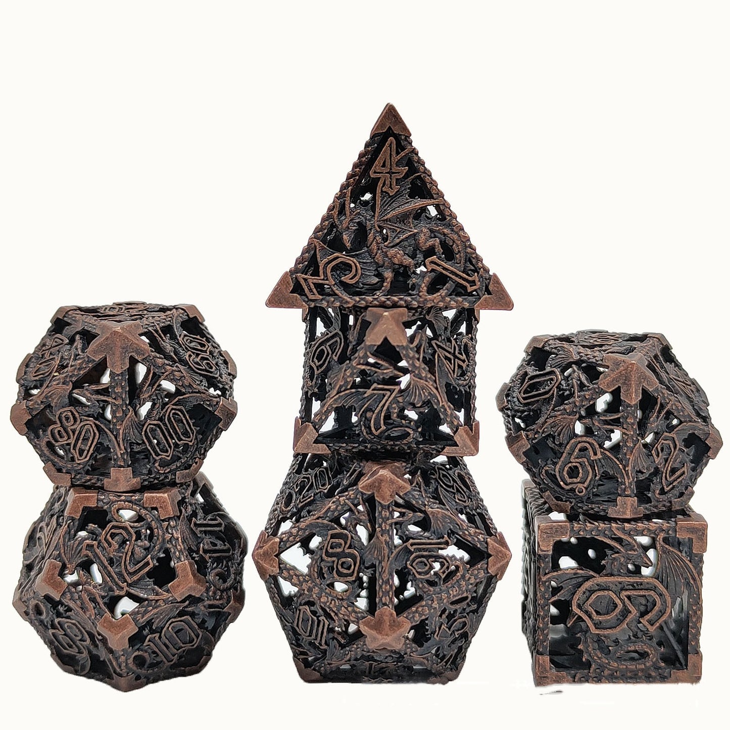 Metal Hollow Dice Board Game Polyhedral Dice Suit