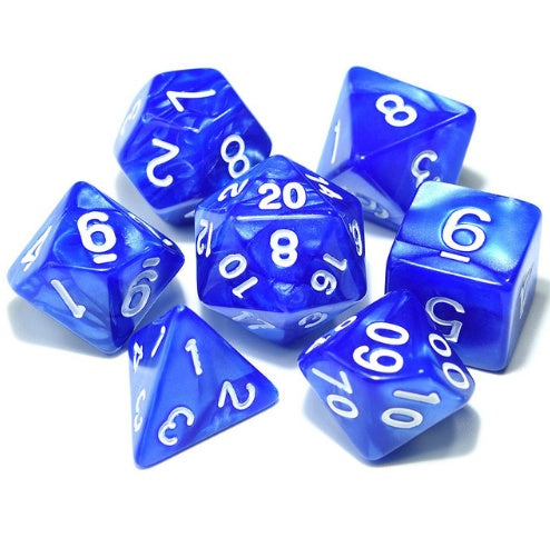 7 sets of multi faced digital dice.