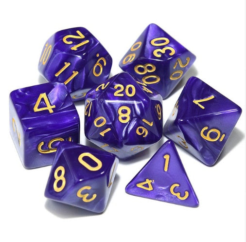 7 sets of multi faced digital dice.