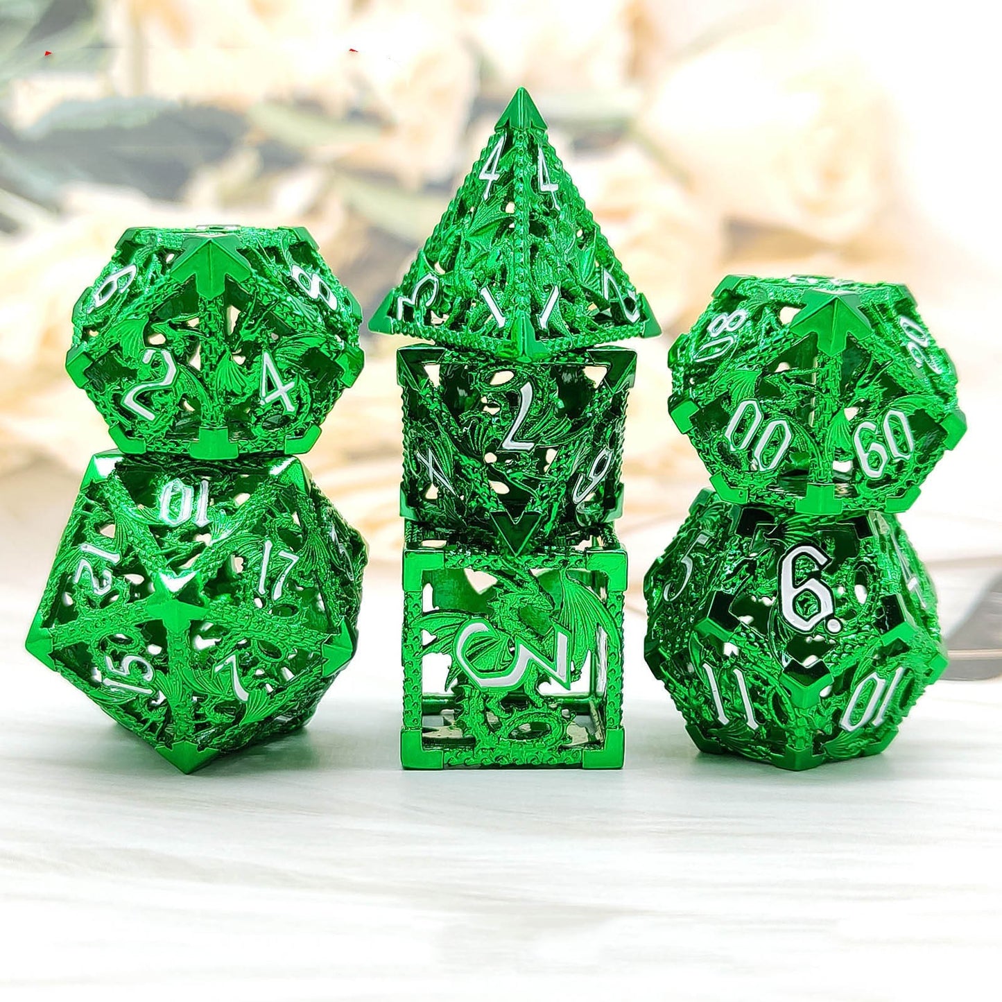 Metal Hollow Dice Board Game Polyhedral Dice Suit