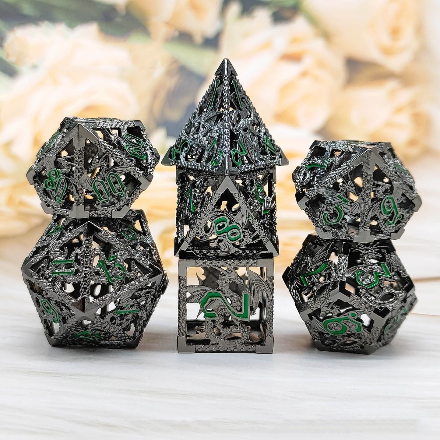 Metal Hollow Dice Board Game Polyhedral Dice Suit